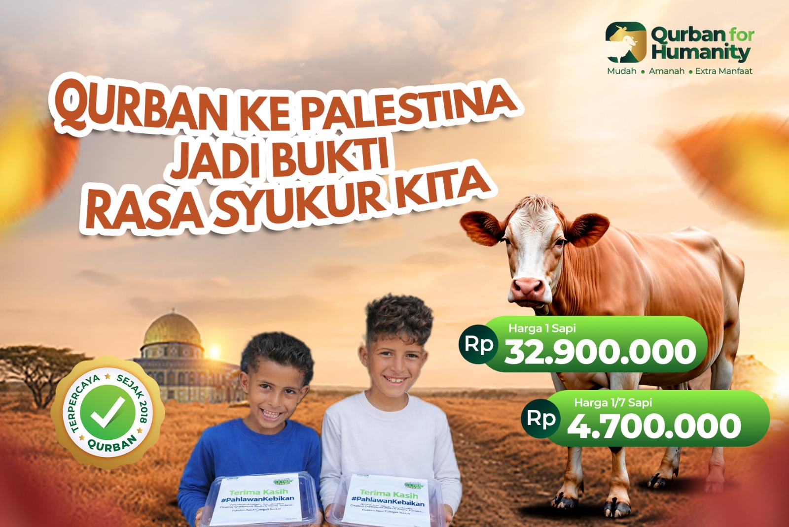 Qurban Sapi Palestina 1/7 Kaleng